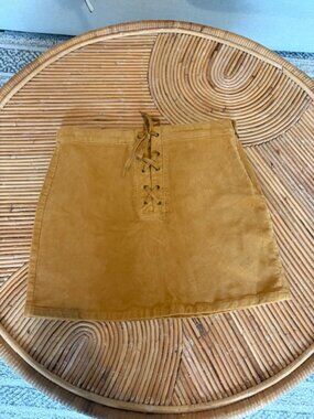 SO Mustard yellow courdoroy mini skirt